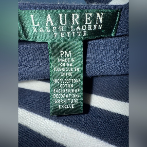 Lauren Ralph Lauren petite dress- navy blue & white stripes - size P medium - Picture 12 of 12